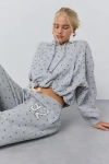 Out From Under Try Me Bubble Hoodie Sweatshirt In Grey Stars, Women's At Urban Outfitters