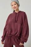 Out From Under Try Me Bubble Hoodie Sweatshirt In Maroon, Women's At Urban Outfitters In Brown