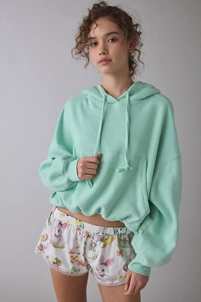 Out From Under Try Me Bubble Hoodie Sweatshirt In Misty Jade, Women's At Urban Outfitters In Green