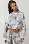 Out From Under Try Me Bubble Hoodie Sweatshirt In Snow Leopard, Women's At Urban Outfitters In Gray