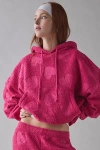 Out From Under Try Me Piled Fleece Bubble Hoodie Sweatshirt In Pink, Women's At Urban Outfitters
