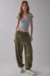 Out From Under Try Me Piled Fleece Slim Jogger Sweatpant In Olive, Women's At Urban Outfitters In Green