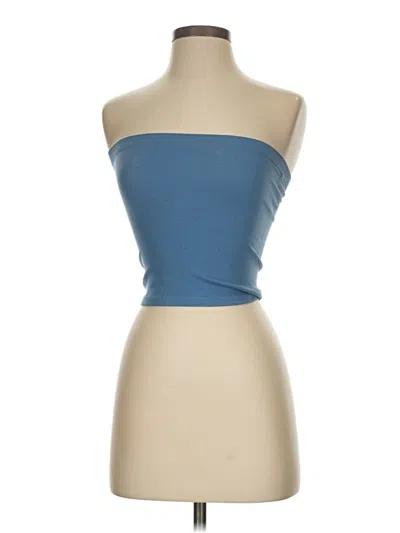 Pre-owned Out From Under Tube Top Blue Strapless Neckline Tops