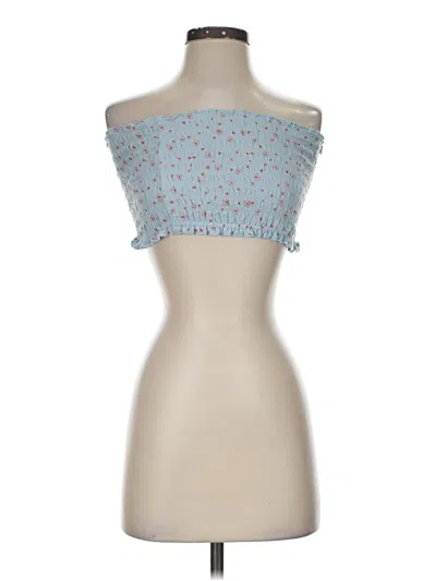 Pre-owned Out From Under Tube Top Blue Strapless Neckline Tops