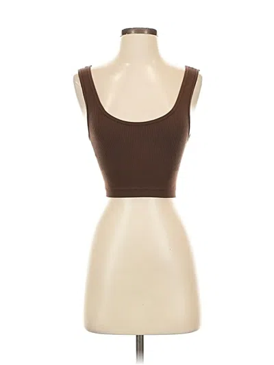 Pre-owned Out From Under Tube Top Brown Strapless Neckline Tops