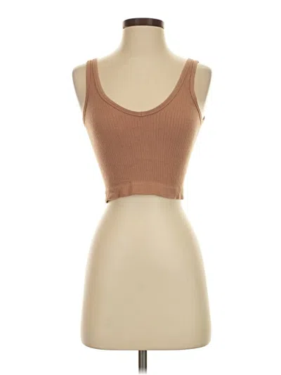 Pre-owned Out From Under Tube Top Brown Strapless Neckline Tops