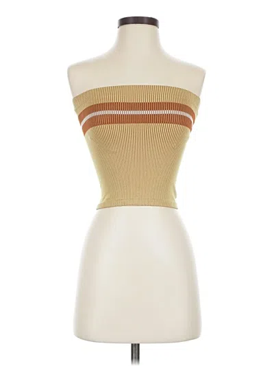 Pre-owned Out From Under Tube Top Gold Strapless Neckline Tops