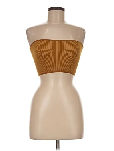 Pre-owned Out From Under Tube Top Gold Strapless Neckline Tops