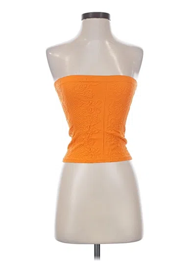 Pre-owned Out From Under Tube Top Orange Strapless Neckline Tops