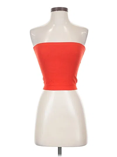 Pre-owned Out From Under Tube Top Red Strapless Neckline Tops
