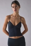 Out From Under Tula Seamless Knit Lace Trim Cropped Cami In Black, Women's At Urban Outfitters