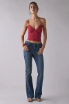 Out From Under Tula Seamless Knit Lace Trim Cropped Cami In Red, Women's At Urban Outfitters
