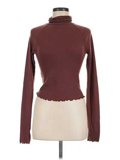 Pre-owned Out From Under Turtleneck Sweater In Brown