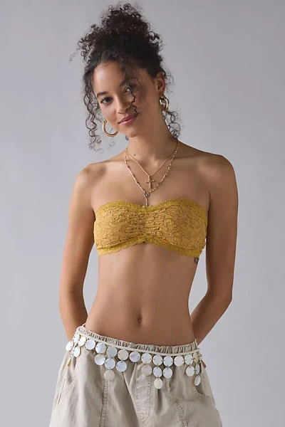 Out From Under Veronica Lace Pinch-front Bandeau Bralette In Gold, Women's At Urban Outfitters