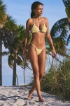 Out From Under Vivian Ruffle Triangle Bikini Top In Lemon Meringue, Women's At Urban Outfitters In Lemon Meringue