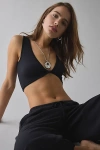 Out From Under Wrap It Up Twist-front Seamless Knit Tank Top In Black, Women's At Urban Outfitters