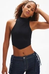 Out From Under Zaid Compression Mockneck Open Back Tank Top In Black, Women's At Urban Outfitters