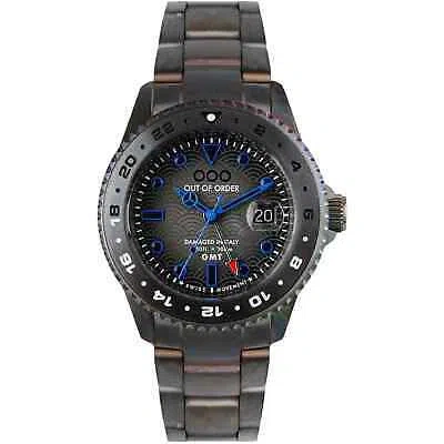 Pre-owned Out Of Order 001-19.ts Men's Shibuya Ultra Distressed Gmt Wristwatch In Grey