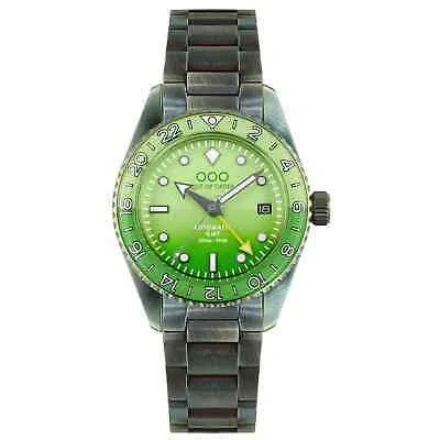 Pre-owned Out Of Order 001-25.mi.band Men's Midori Auto Gmt Ultra Distressed Wristwatch In Grey/green