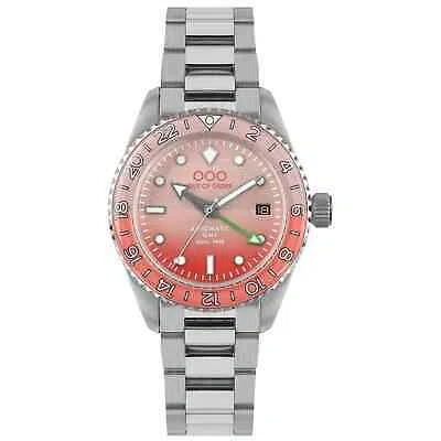 Pre-owned Out Of Order 001-25.pa.band.ss Men's Paloma Auto Gmt Ultra Brushed Wristwatch In Silver/pink