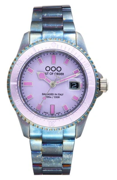 Out of Order CASANOVA BLUE Acciaio Swiss Made Quarzo Blu Zaffiro Orologio Uomo
