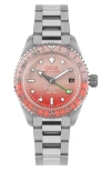 Out Of Order Shaker Automatic Gmt Ultra Brushed Bracelet Watch, 40mm In Paloma