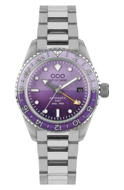 Out Of Order Paloma Automatic Gmt Bracelet Watch, 40mm In Purple