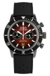 Out Of Order Pilot Cronografo Chronograph Silicone Strap Watch, 43mm In Red