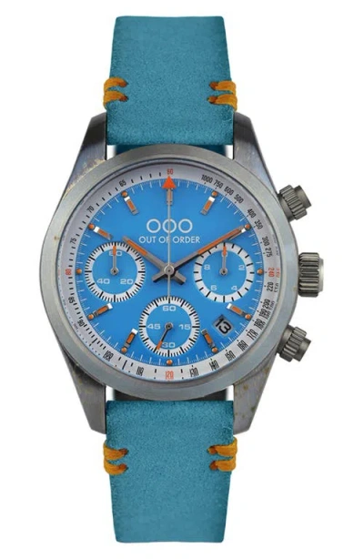 Out Of Order Sporty Cronografo Chronograph Automatic Blue Dial Men's Watch Ooo.001-23.az.az In Blue/silver Tone