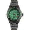 Out Of Order Swiss Movement Gmt Tokyo Shibuya Ultra Brushed Bracelet Watch, 44mm In Black/light Green