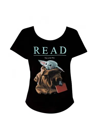 Out Of Print Women's Read Baby Yoda Dolman Tee In Black