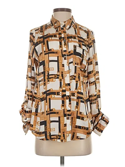 Pre-owned Outback Red Long Sleeve Blouse In Brown