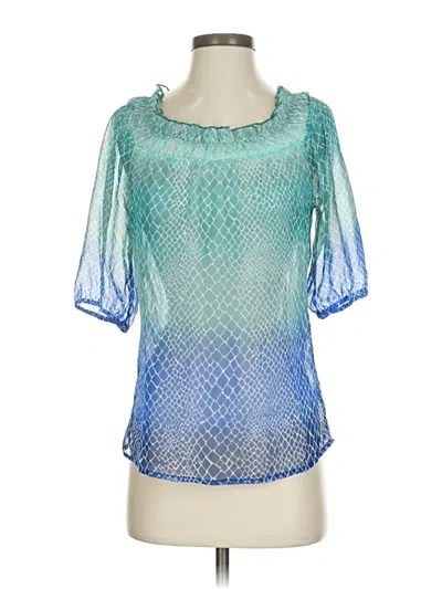 Pre-owned Outback Red Short Sleeve Blouse In Blue