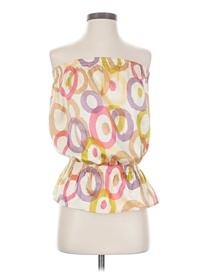 Pre-owned Outback Red Tube Top Gold Strapless Neckline Tops