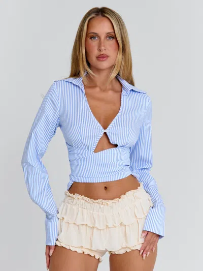 Outcast Alyissia Top Blue Stripe In Purple