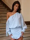 Outcast Ameline Mini Dress Blue In Blue