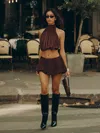 Outcast Anahi Mini Skirt Chocolate