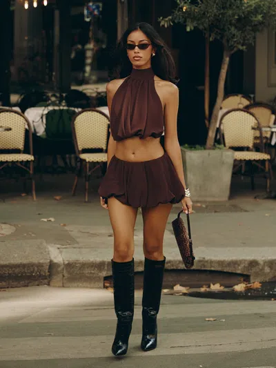 Outcast Anahi Mini Skirt Chocolate
