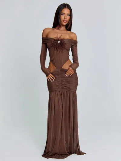 Outcast Angelae Maxi Dress Chocolate Brown