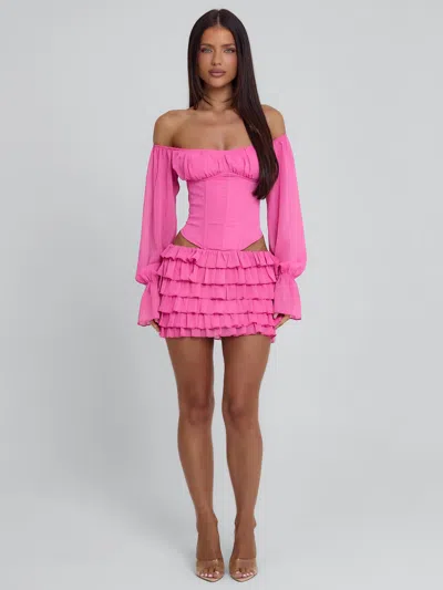 Outcast Ayani Mini Dress Hot Pink