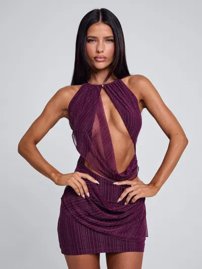 Outcast Beautrix Mini Dress Deep Purple