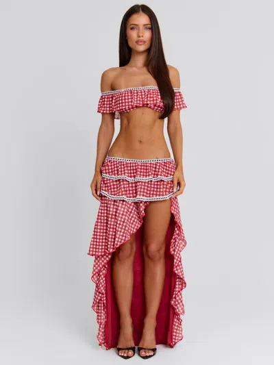 Outcast Betty Maxi Skirt Red Gingham