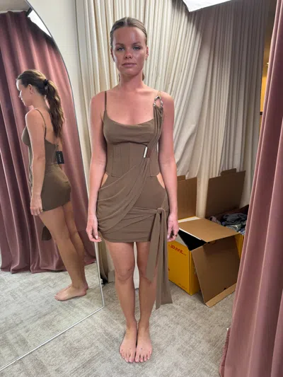 Outcast Blanche Mini Dress Chocolate