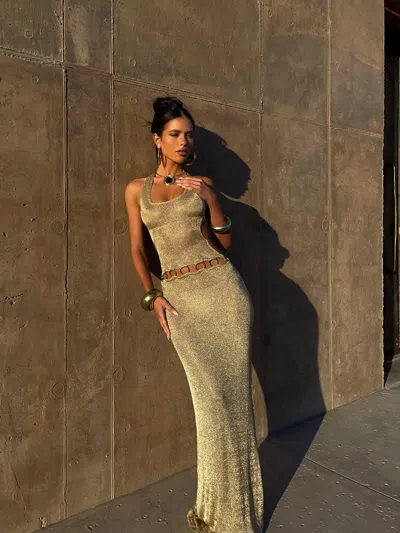 Outcast Carmen Maxi Dress Gold