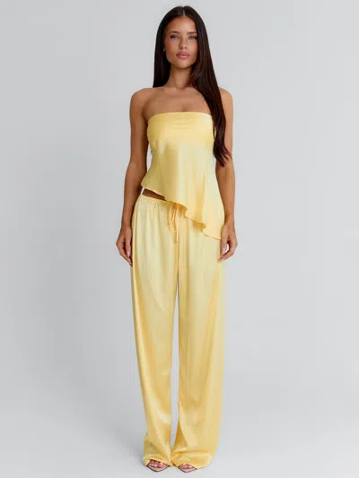 Outcast Clovelly Satin Pants Yellow