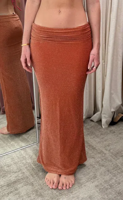 Outcast Denver Maxi Skirt Orange Shimmer