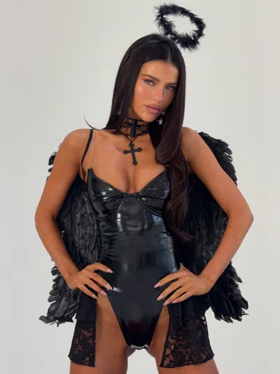 Outcast Devil Bodysuit & Skirt Set Black