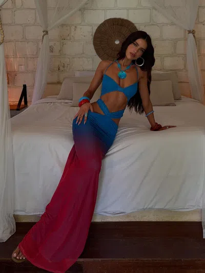 Outcast Ellee Maxi Dress Blue Ombre