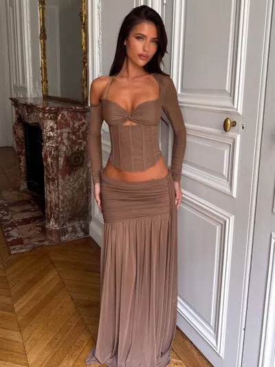 Outcast Ember Maxi Skirt Chocolate
