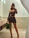 Outcast Emerson Mini Skirt Chocolate